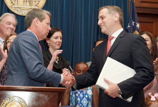 Gov. Brian Kemp and Judge Walt Davis - Georgia State-wide Business Court